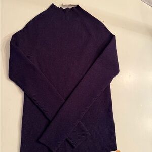 Ann Taylor NWT woman’s navy blue shimmer mock neck sweater. Medium